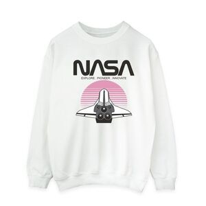 NASA Mens Space Shuttle Sunset Sweatshirt / White